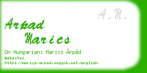 arpad marics business card